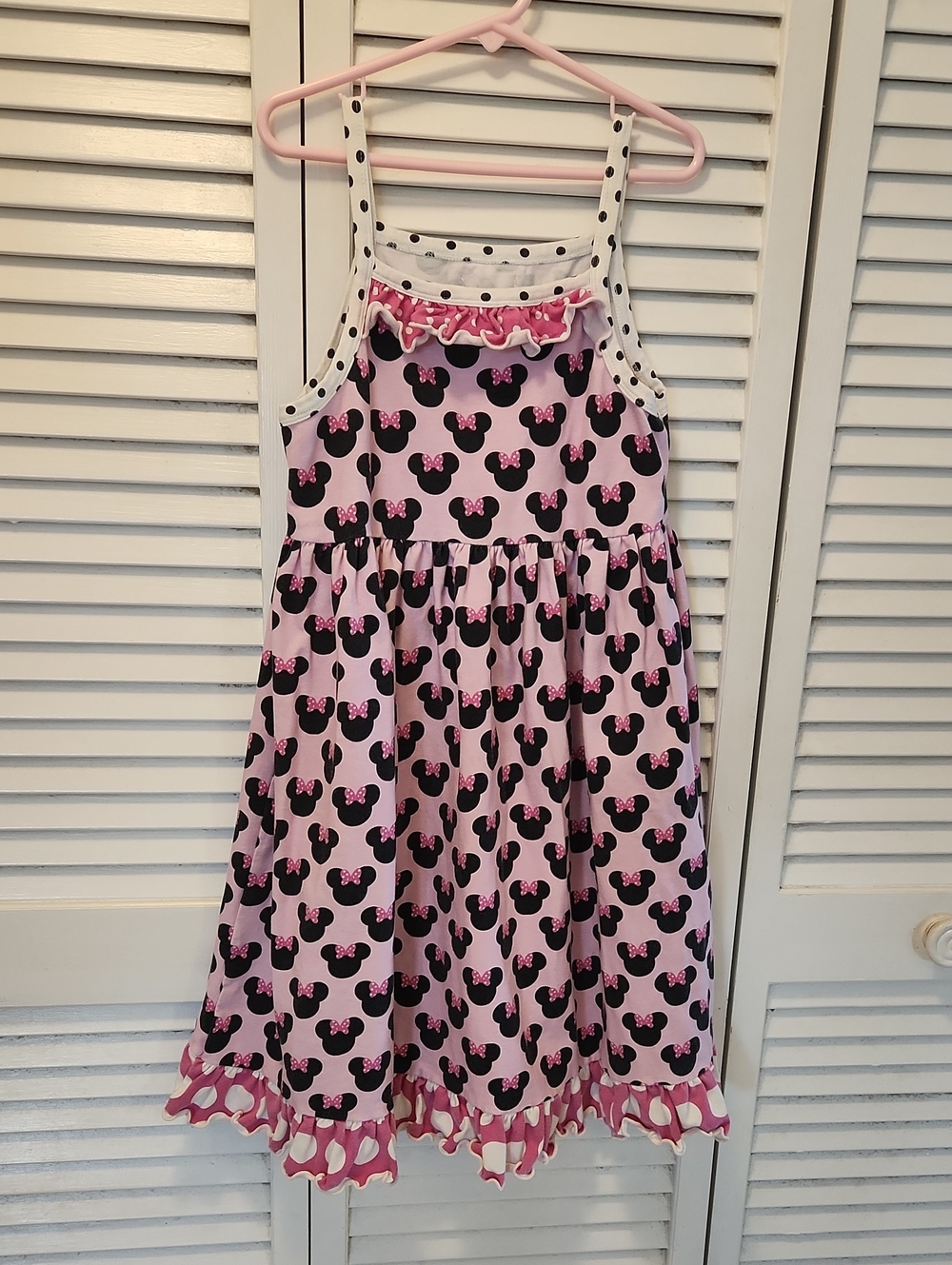 Disney Pink and Black Minnie Mouse Ruffle Sundress
